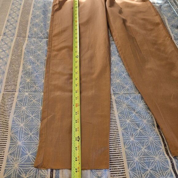 Max Mara Silk Blend Satin Dressy Pants Women's SZ 8 Rose Gold Business Casual - Picture 6 of 12